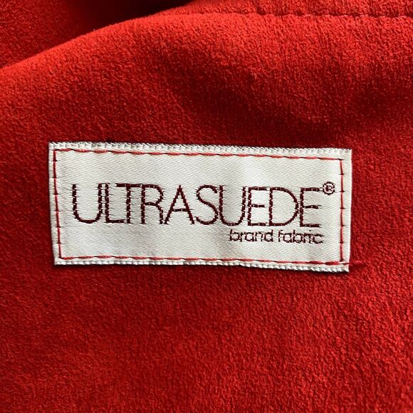Vintage Ultrasuede Fabric 70s 80s Blazer Bold Red Shoulderpads Size Small - Picture 3 of 3